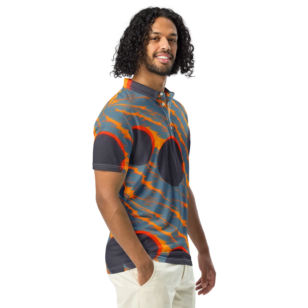 Flames of Gravity on Men's Slim Fit Polo Shirt — Right Front