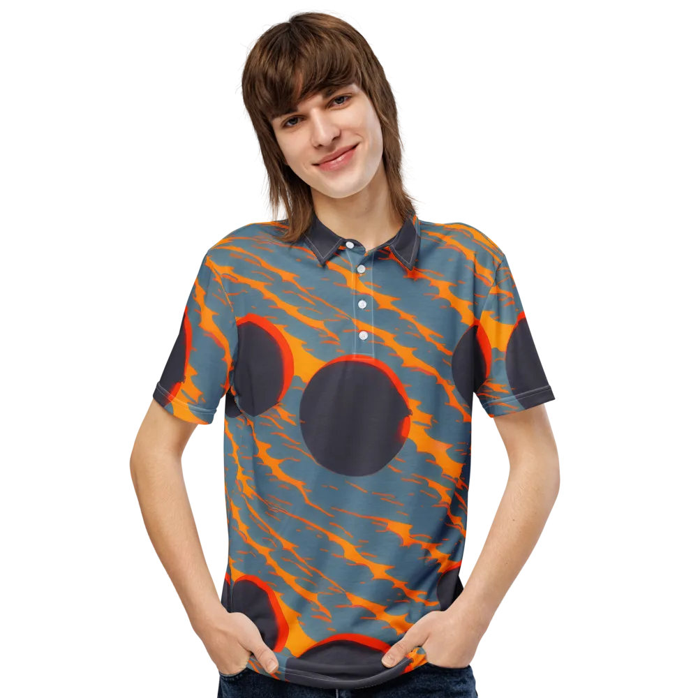 Flames of Gravity on Men's Slim Fit Polo Shirt — Front