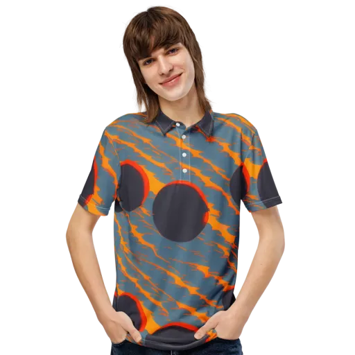 Flames of Gravity on a Men's Slim Fit Polo Shirt