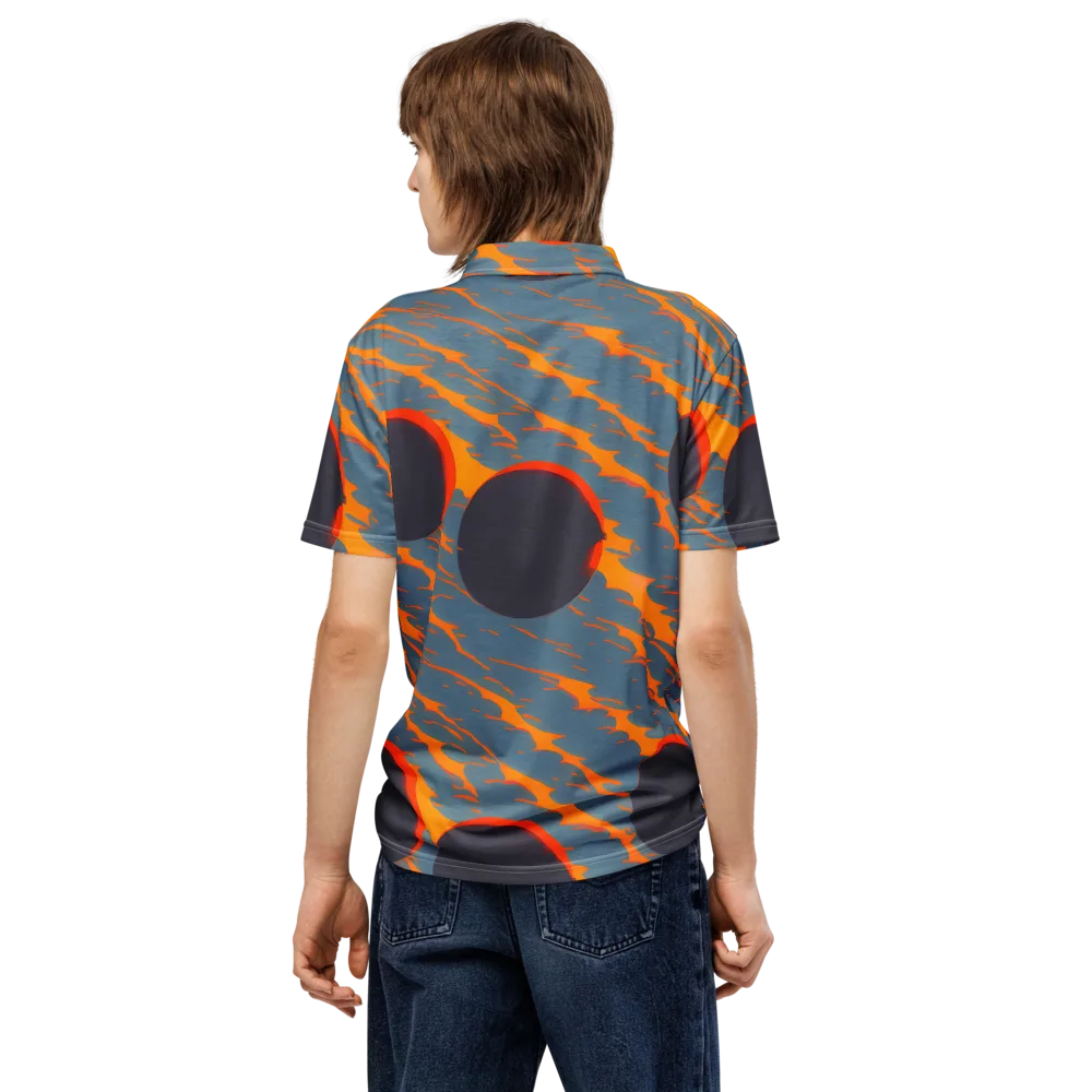 Flames of Gravity on Men's Slim Fit Polo Shirt — Back