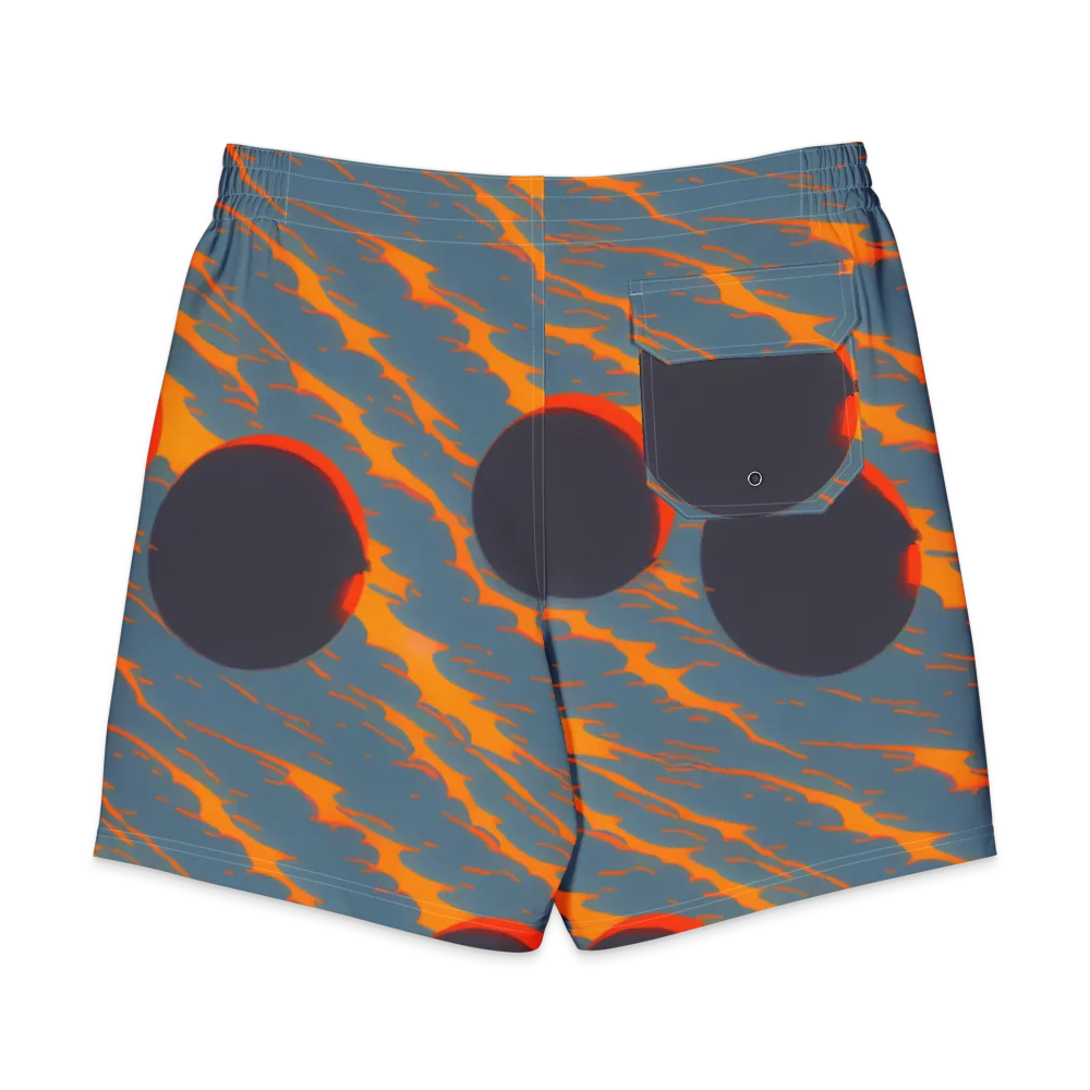 Flames of Gravity on Men's Board Shorts — Back