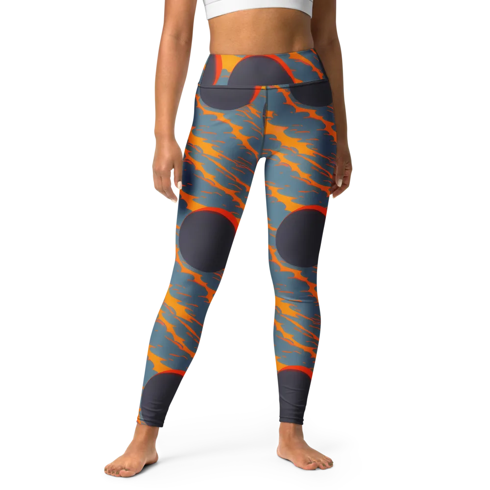 Flames of Gravity on Yoga Leggings — Front