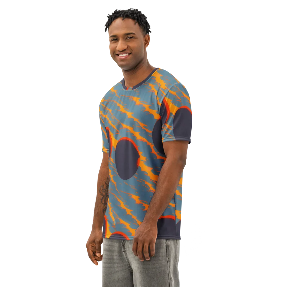 Flames of Gravity on Men's Cotton Crew Neck T-Shirt — Left Front