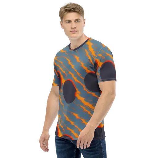 Flames of Gravity on a Men's Crew Neck T-Shirt