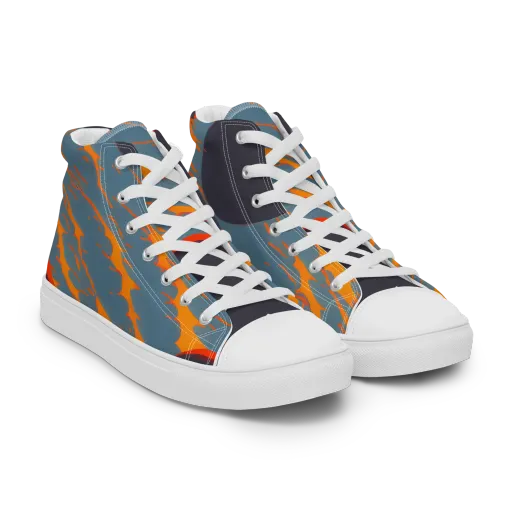 Flames of Gravity on a Men's High Top Canvas Shoes