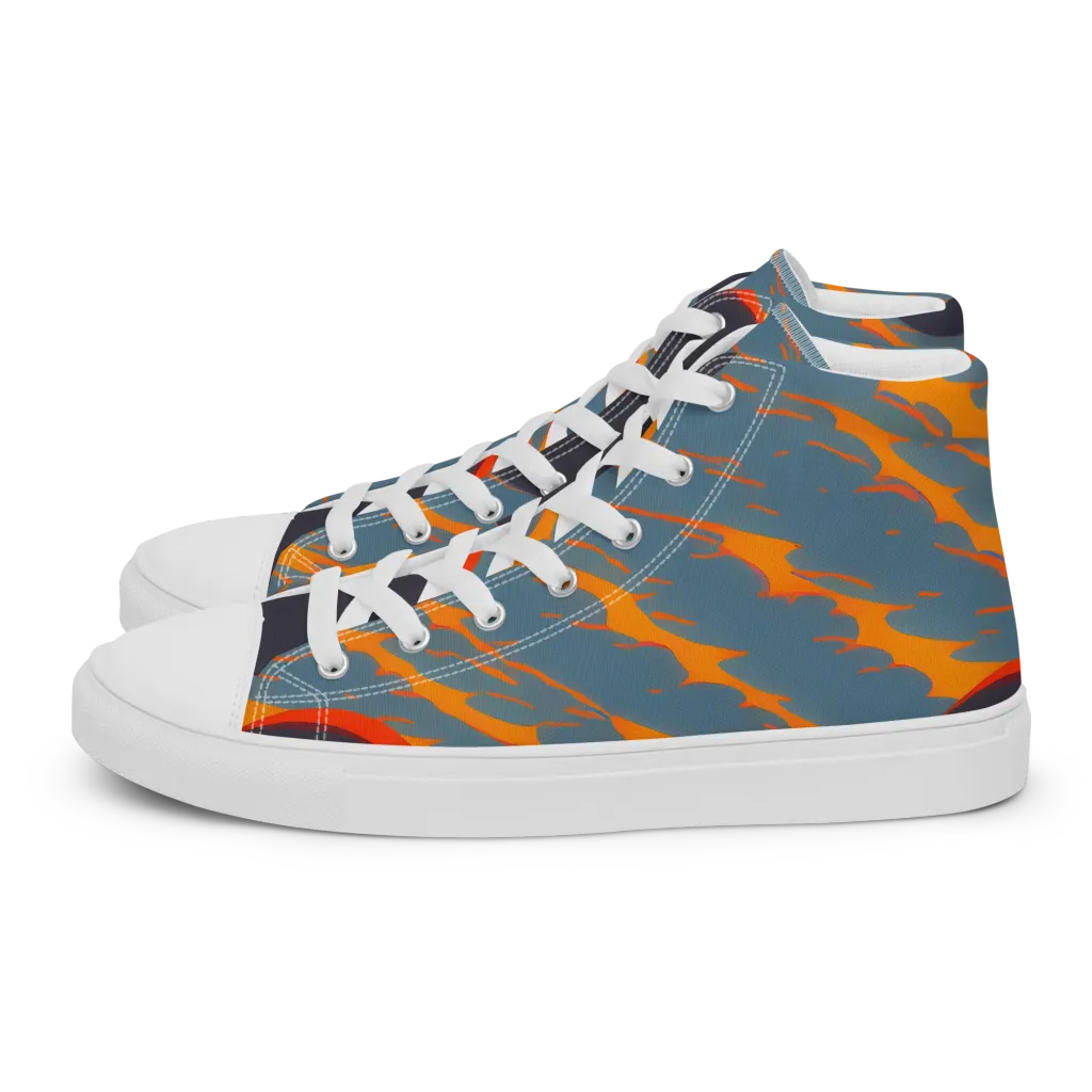 Flames of Gravity on Men's High Top Canvas Shoes — Left