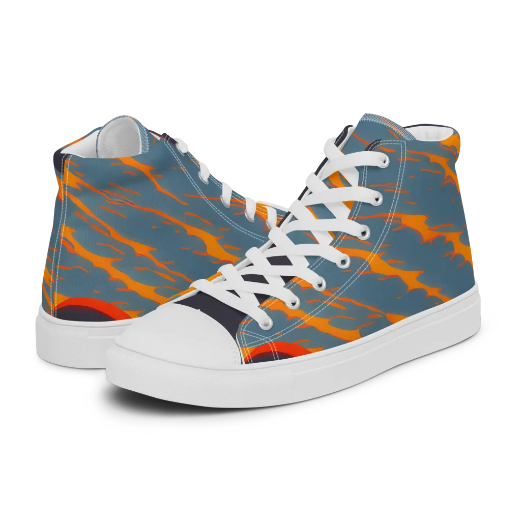 Flames of Gravity on Men's High Top Canvas Shoes — Left