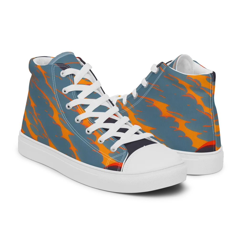 Flames of Gravity on Men's High Top Canvas Shoes — Right