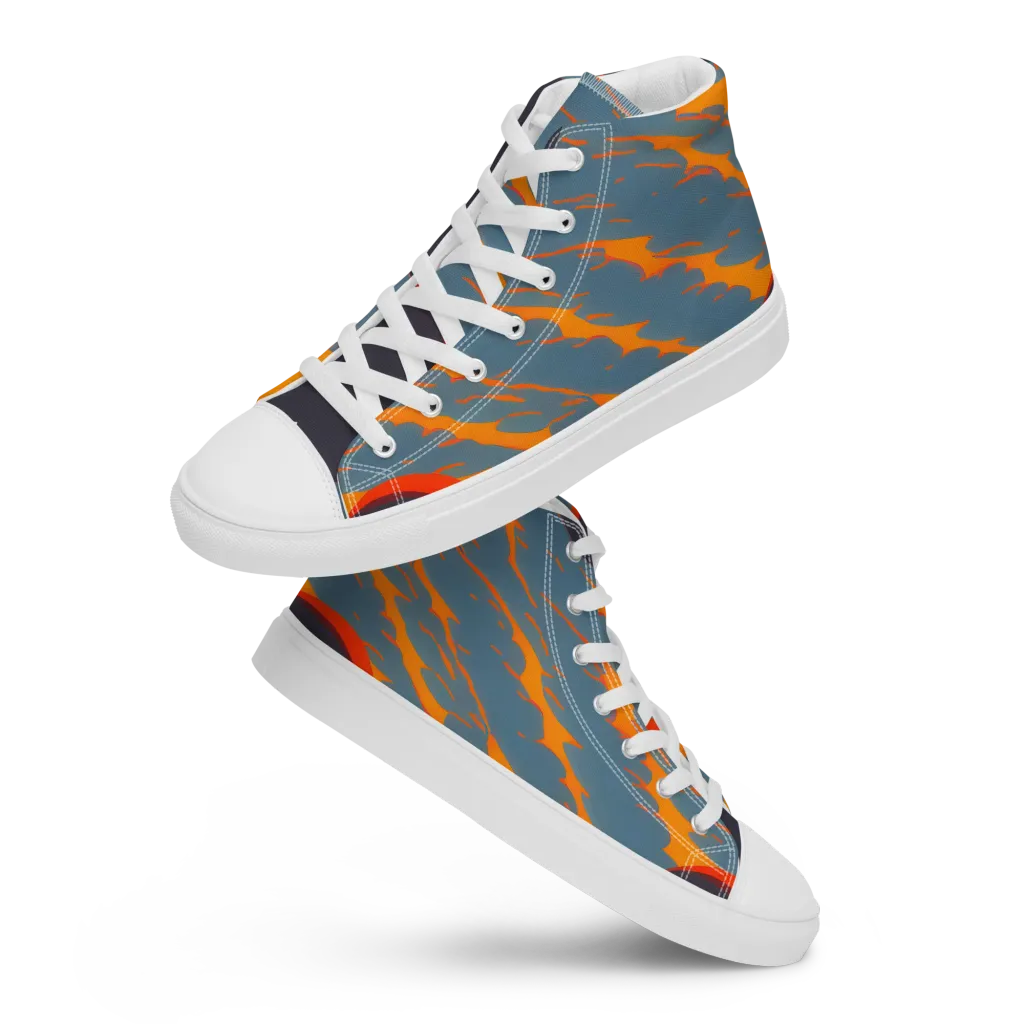 Flames of Gravity on Men's High Top Canvas Shoes — Front