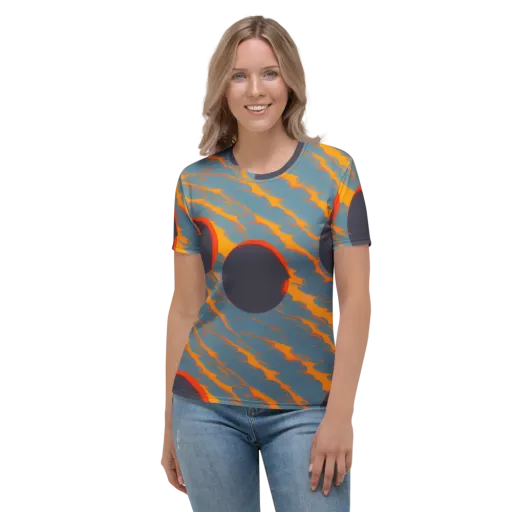 Flames of Gravity on a Women's Crew Neck T-Shirt