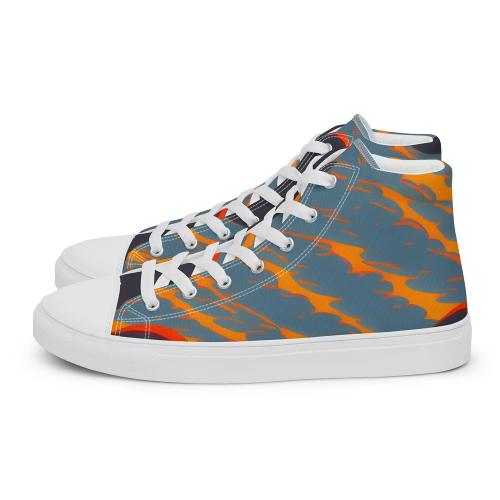 Flames of Gravity on Women's High Top Canvas Shoes — Left