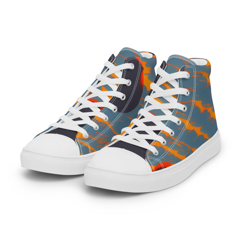 Flames of Gravity on Women's High Top Canvas Shoes — Left Front