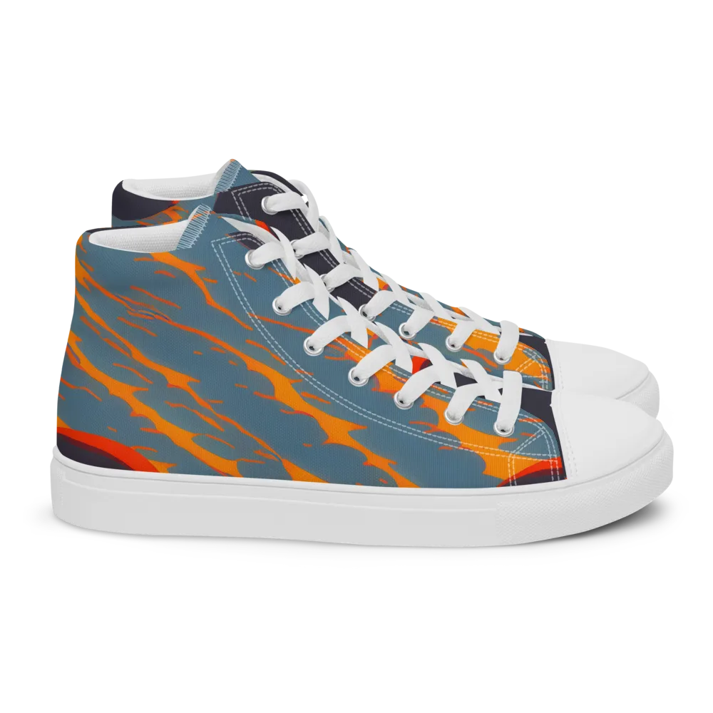 Flames of Gravity on Women's High Top Canvas Shoes — Right