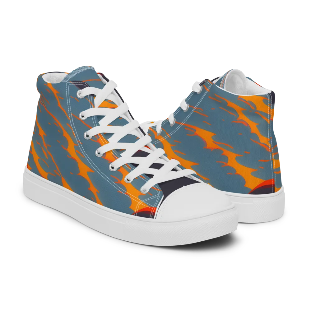 Flames of Gravity on Women's High Top Canvas Shoes — Right