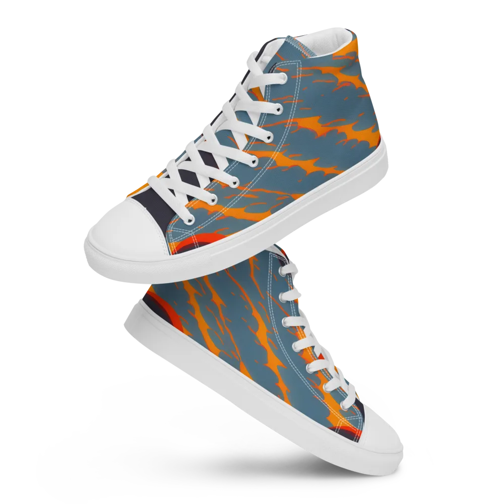 Flames of Gravity on Women's High Top Canvas Shoes — Front