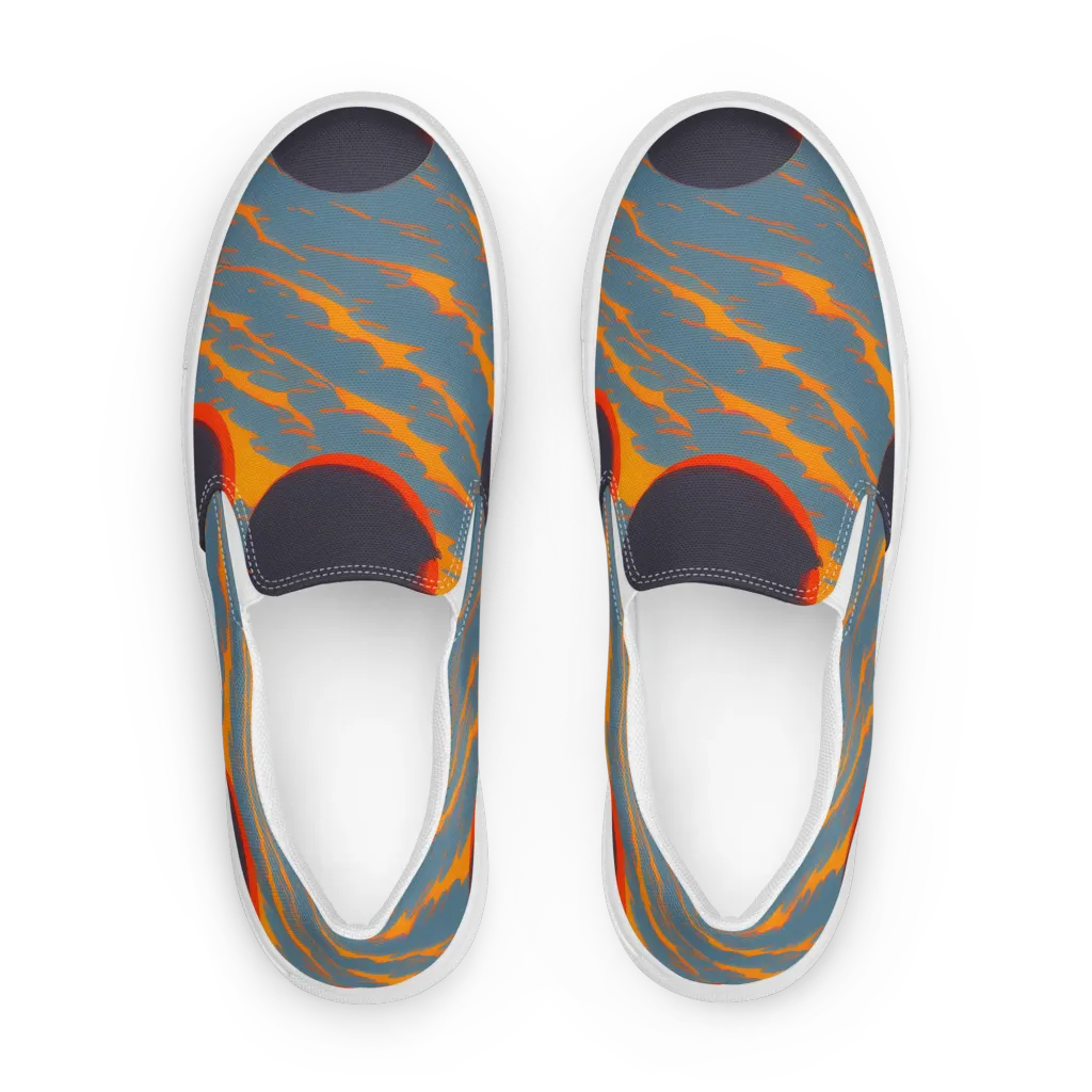 Flames of Gravity on Men's Slip-On Canvas Shoes — Front