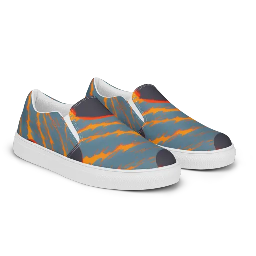 Flames of Gravity on a Men's Slip-On Canvas Shoes