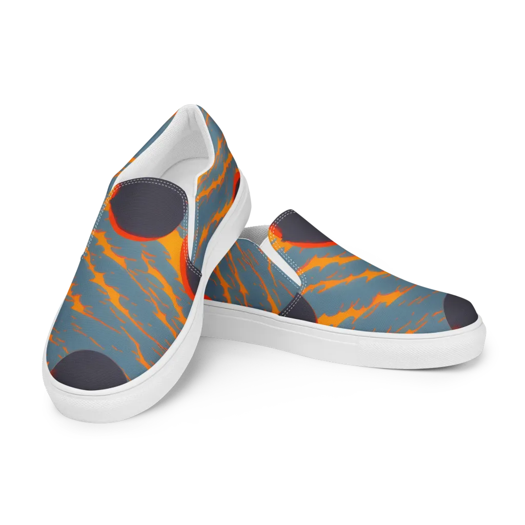Flames of Gravity on Men's Slip-On Canvas Shoes — Left Front
