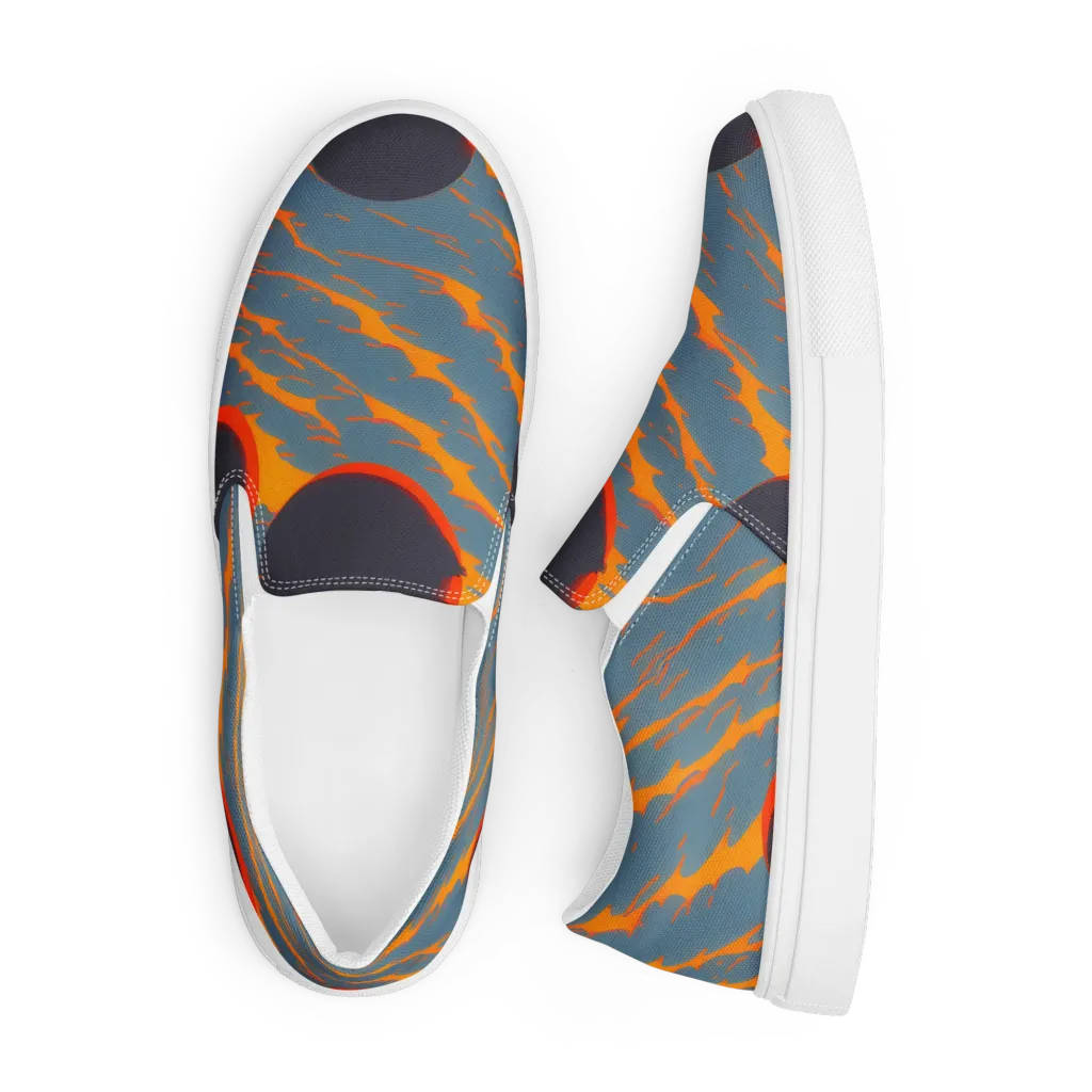 Flames of Gravity on Men's Slip-On Canvas Shoes — Front