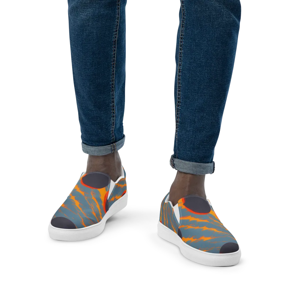 Flames of Gravity on Men's Slip-On Canvas Shoes — Front