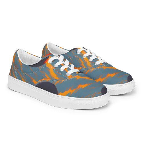 Flames of Gravity on a Men's Lace-Up Canvas Shoes