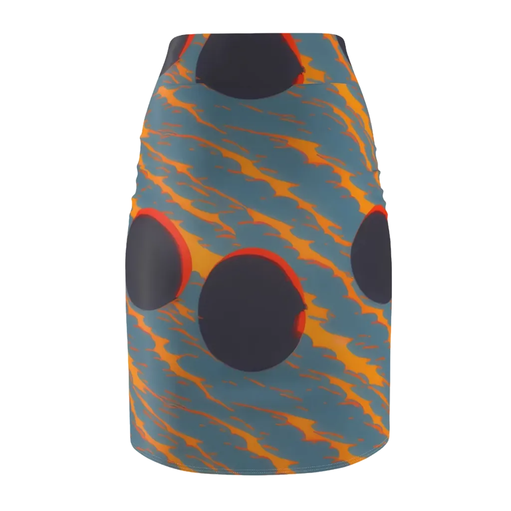Flames of Gravity on Pencil Skirt — Back
