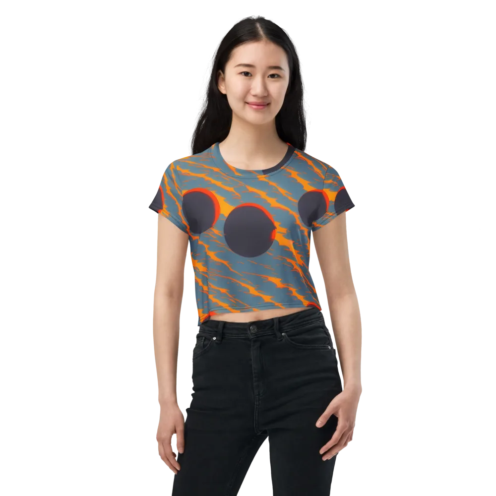 Flames of Gravity on Crop Tee — Front