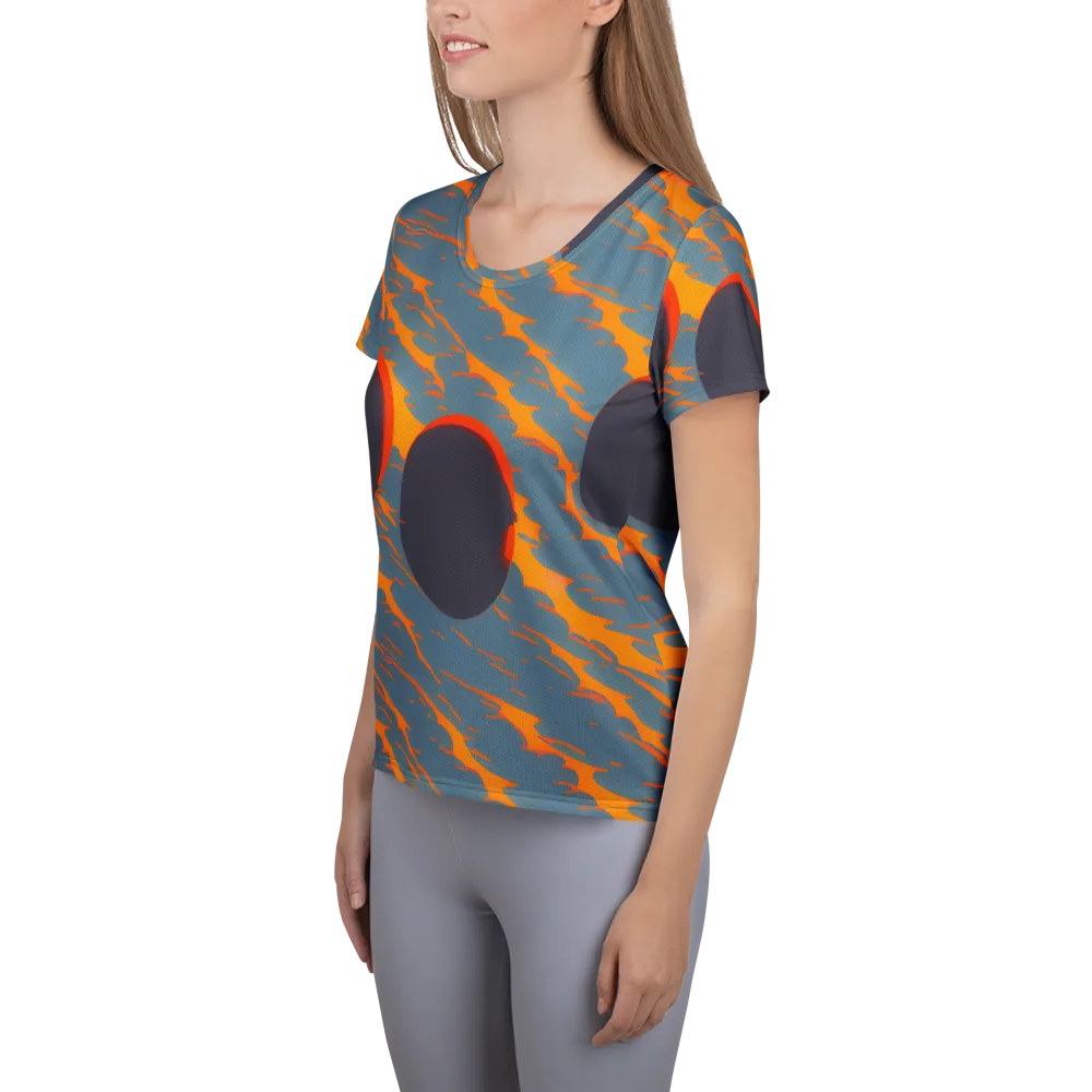 Flames of Gravity on Women's Athletic T-Shirt — Left