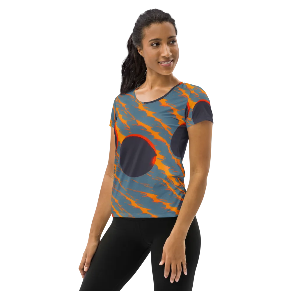 Flames of Gravity on Women's Athletic T-Shirt — Left