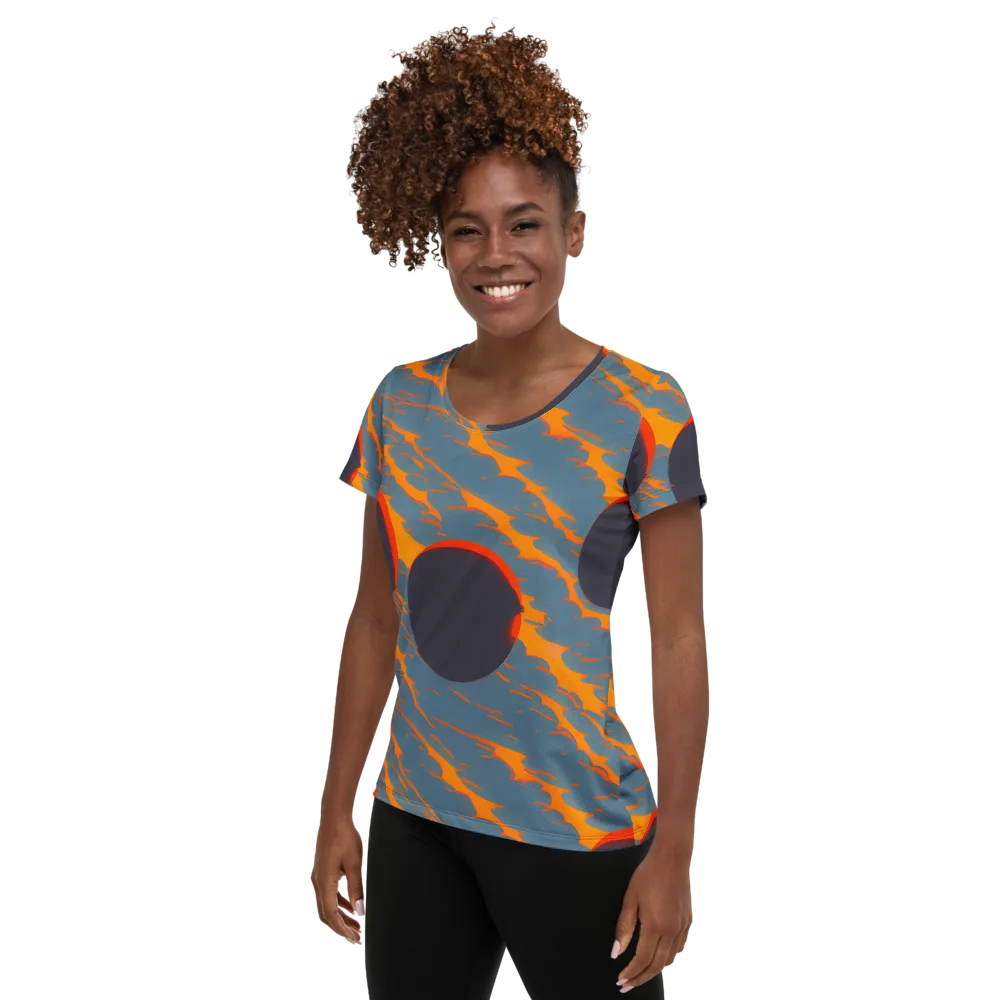 Flames of Gravity on Women's Athletic T-Shirt — Left