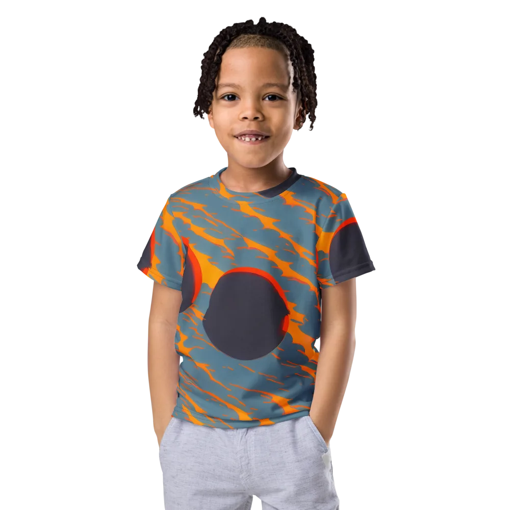 Flames of Gravity on Kids Crew Neck T-Shirt — Front