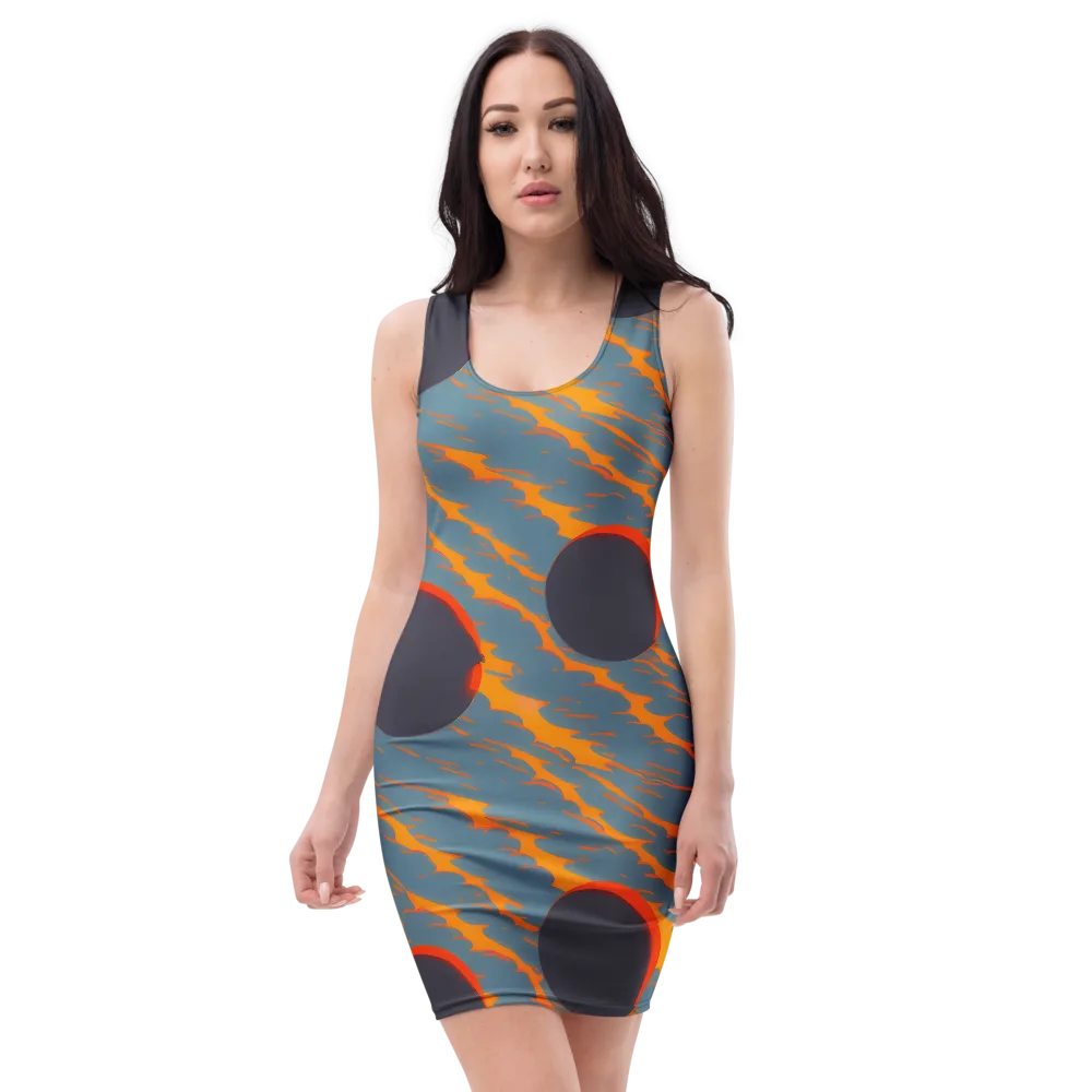 Flames of Gravity on Bodycon Dress — Front