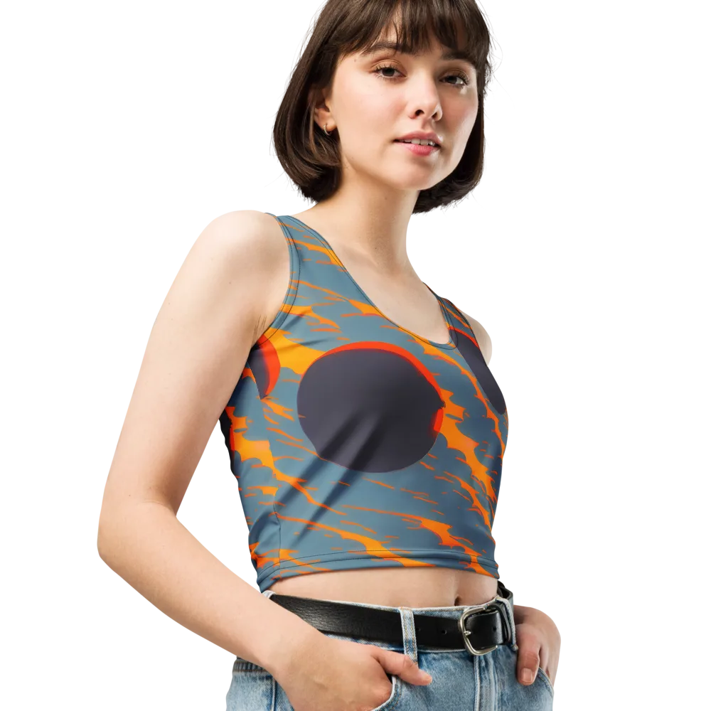 Flames of Gravity on Crop Top — Right Front
