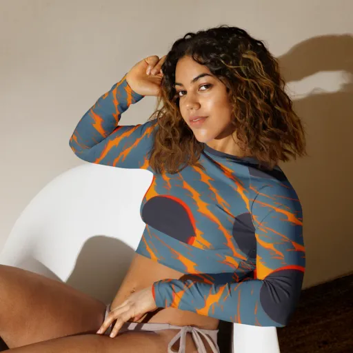 Flames of Gravity on a Long Sleeve Crop Top