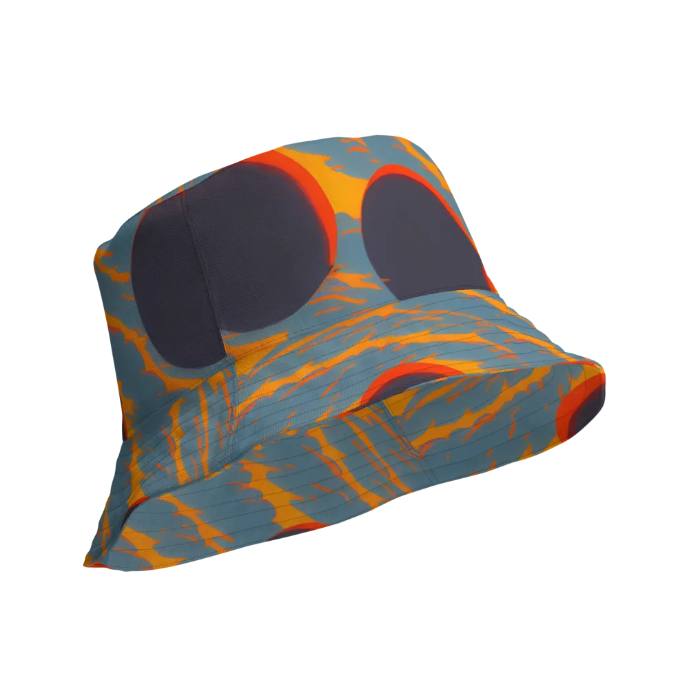 Flames of Gravity on Reversible Bucket Hat — Product details Outside