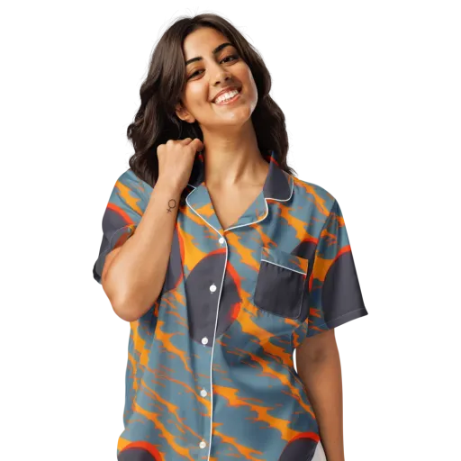 Flames of Gravity on a Women's Short Sleeve Pajama Top