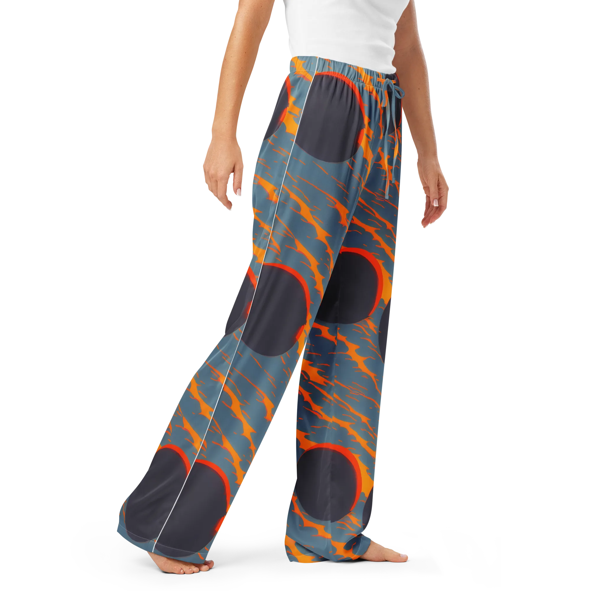 Flames of Gravity on Women's Pajama Pants — Right Front