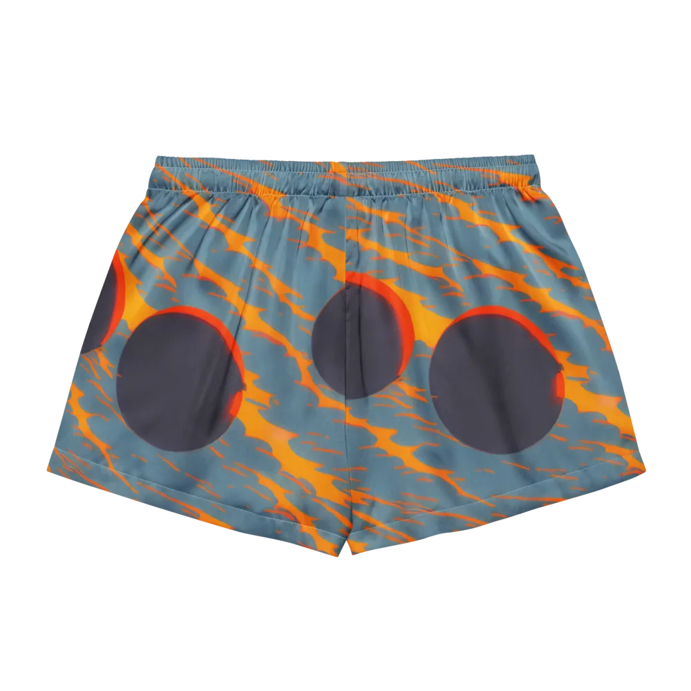 Flames of Gravity on Women's Pajama Shorts — Back