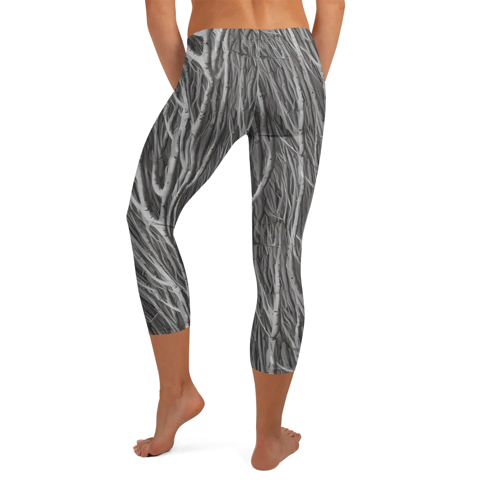 Glimmering Ghosts on Capri Leggings — Back