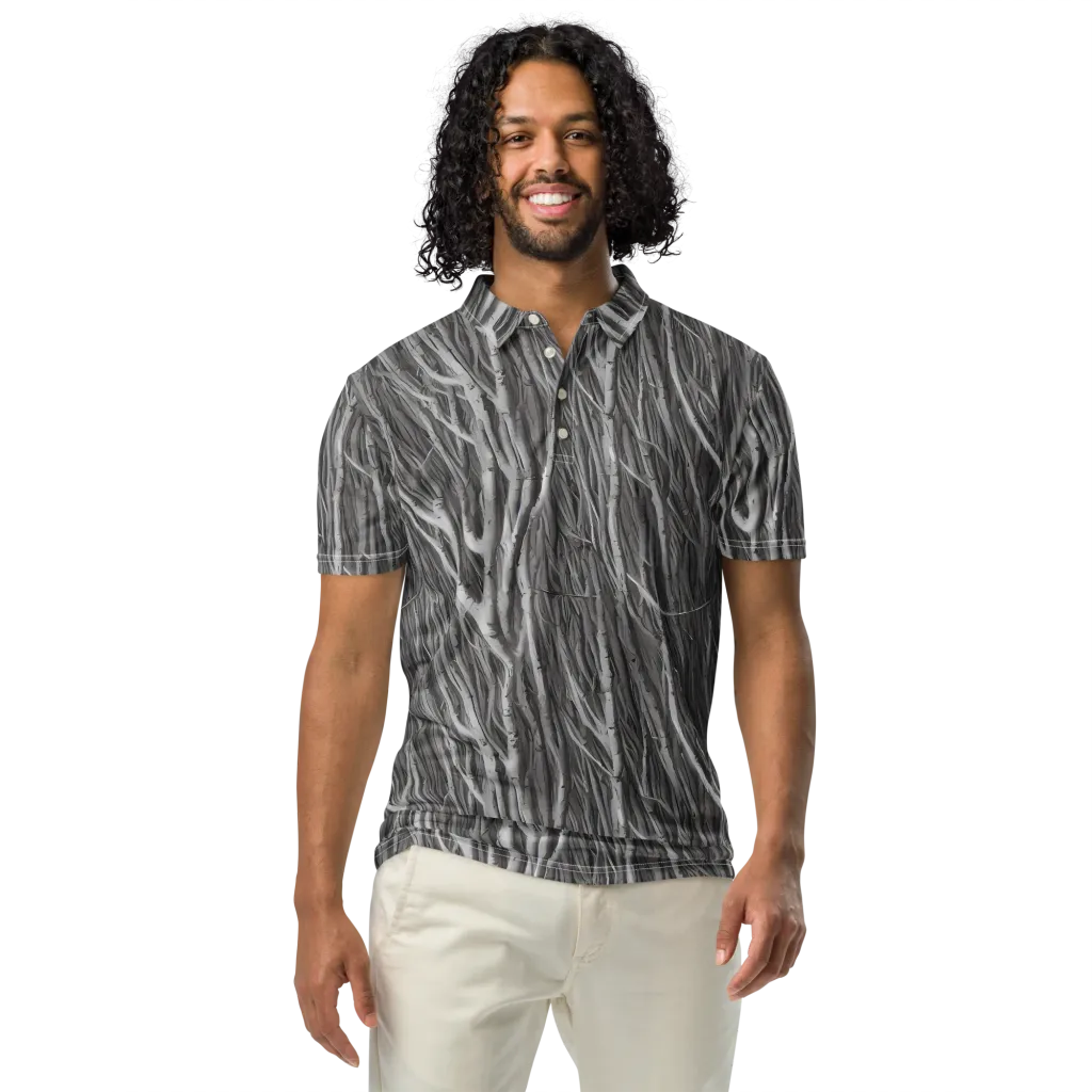 Glimmering Ghosts on Men's Slim Fit Polo Shirt — Front
