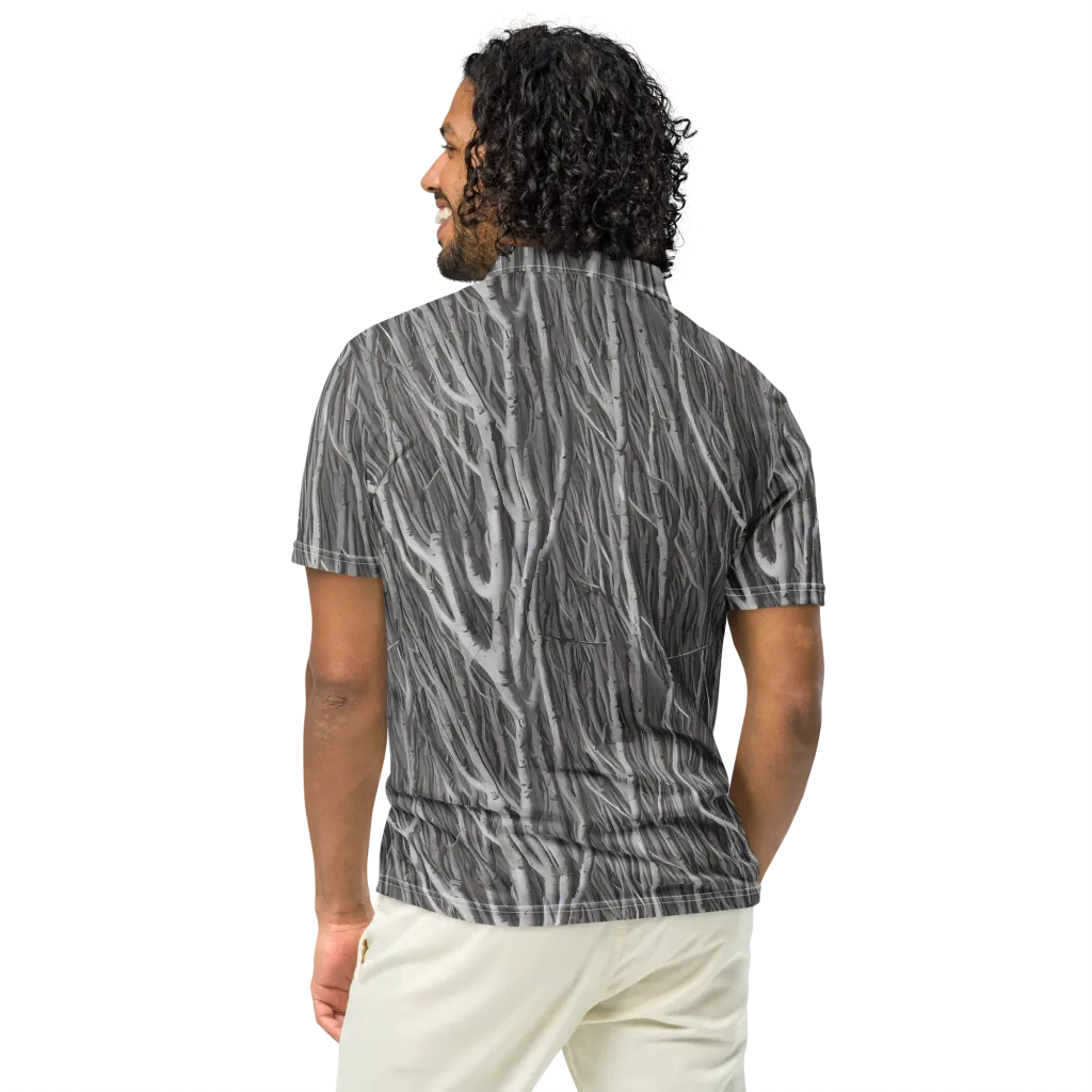 Glimmering Ghosts on Men's Slim Fit Polo Shirt — Back