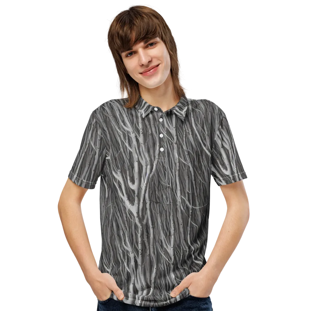 Glimmering Ghosts on Men's Slim Fit Polo Shirt — Front