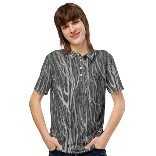 Glimmering Ghosts on a Men's Slim Fit Polo Shirt