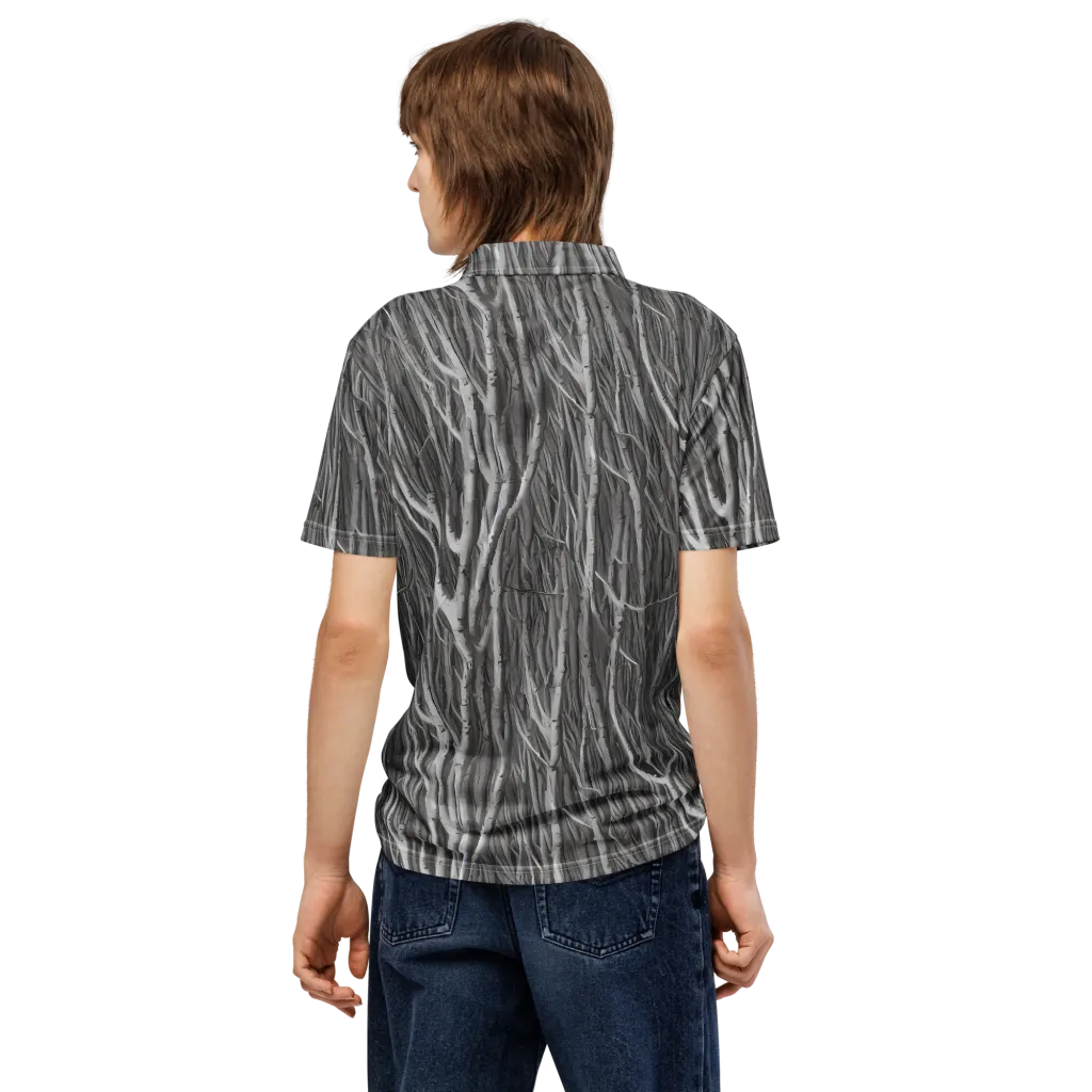 Glimmering Ghosts on Men's Slim Fit Polo Shirt — Back