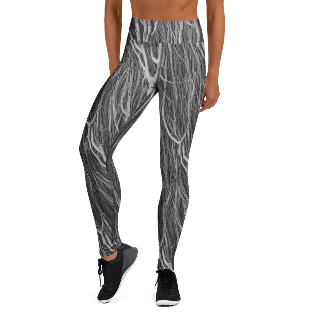Glimmering Ghosts on Yoga Leggings — Front