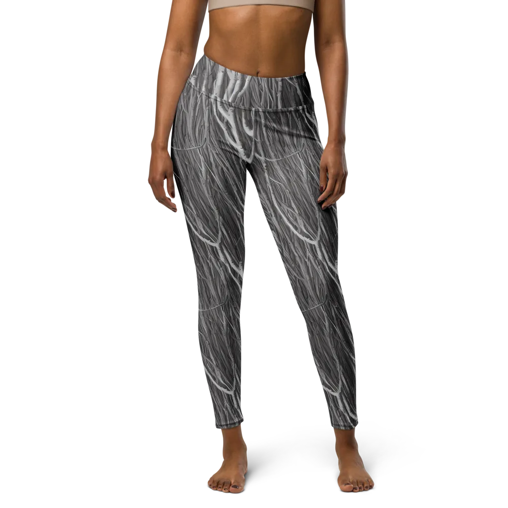 Glimmering Ghosts on Yoga Leggings — Front