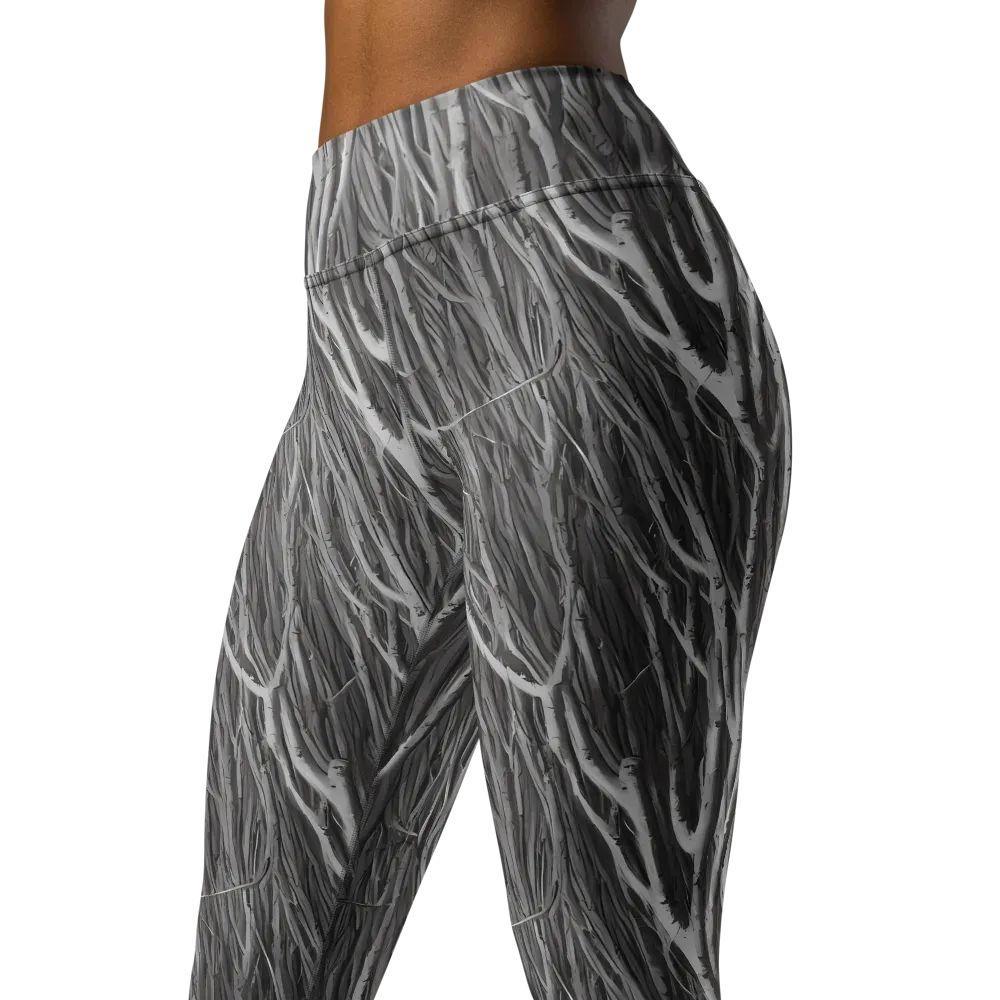 Glimmering Ghosts on Yoga Leggings — Left Front