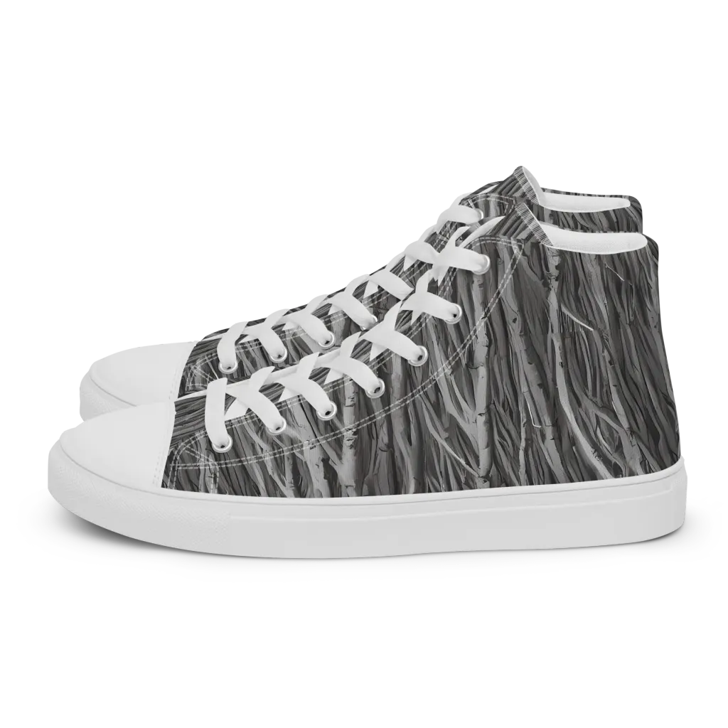 Glimmering Ghosts on Men's High Top Canvas Shoes — Left