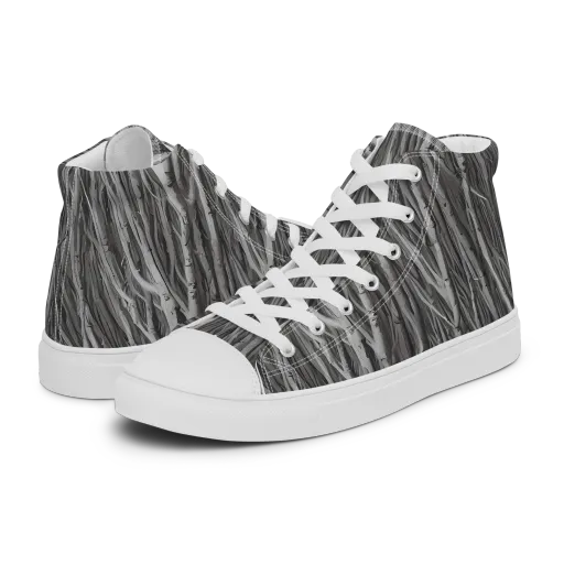 Glimmering Ghosts on a Men's High Top Canvas Shoes