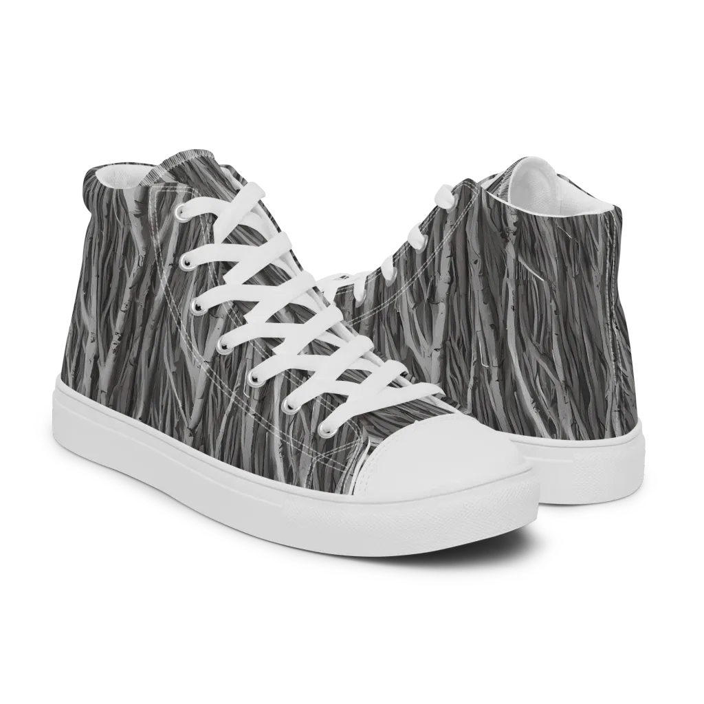 Glimmering Ghosts on Men's High Top Canvas Shoes — Right